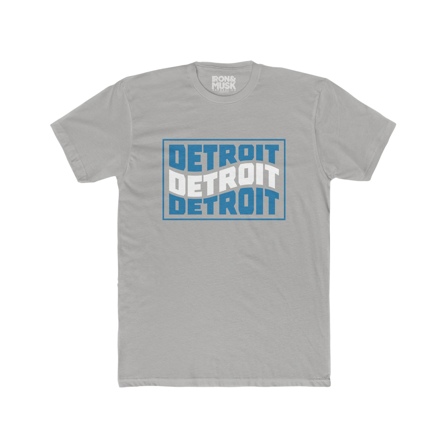 Detroit Football Retro Wavy Fan Unisex Cotton Crew Tee