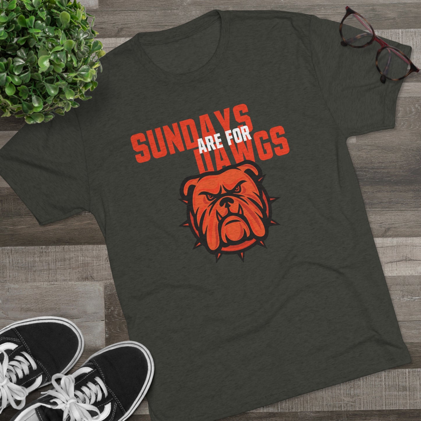 Cleveland Football Dawg Pound Sundays are for Dawgs Brown Unisex Tri-Blend Crew Tee