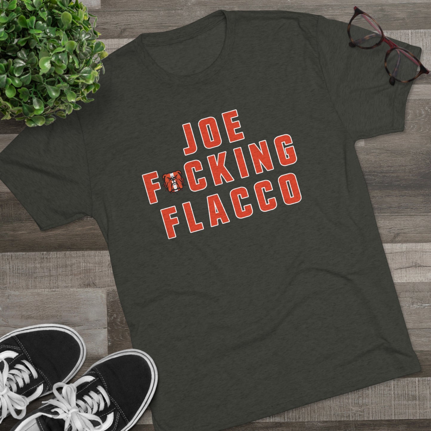 Joe Flacco Joe Freaking Flacco Cleveland Football Dawg Pound Unisex Tri-Blend Crew Tee