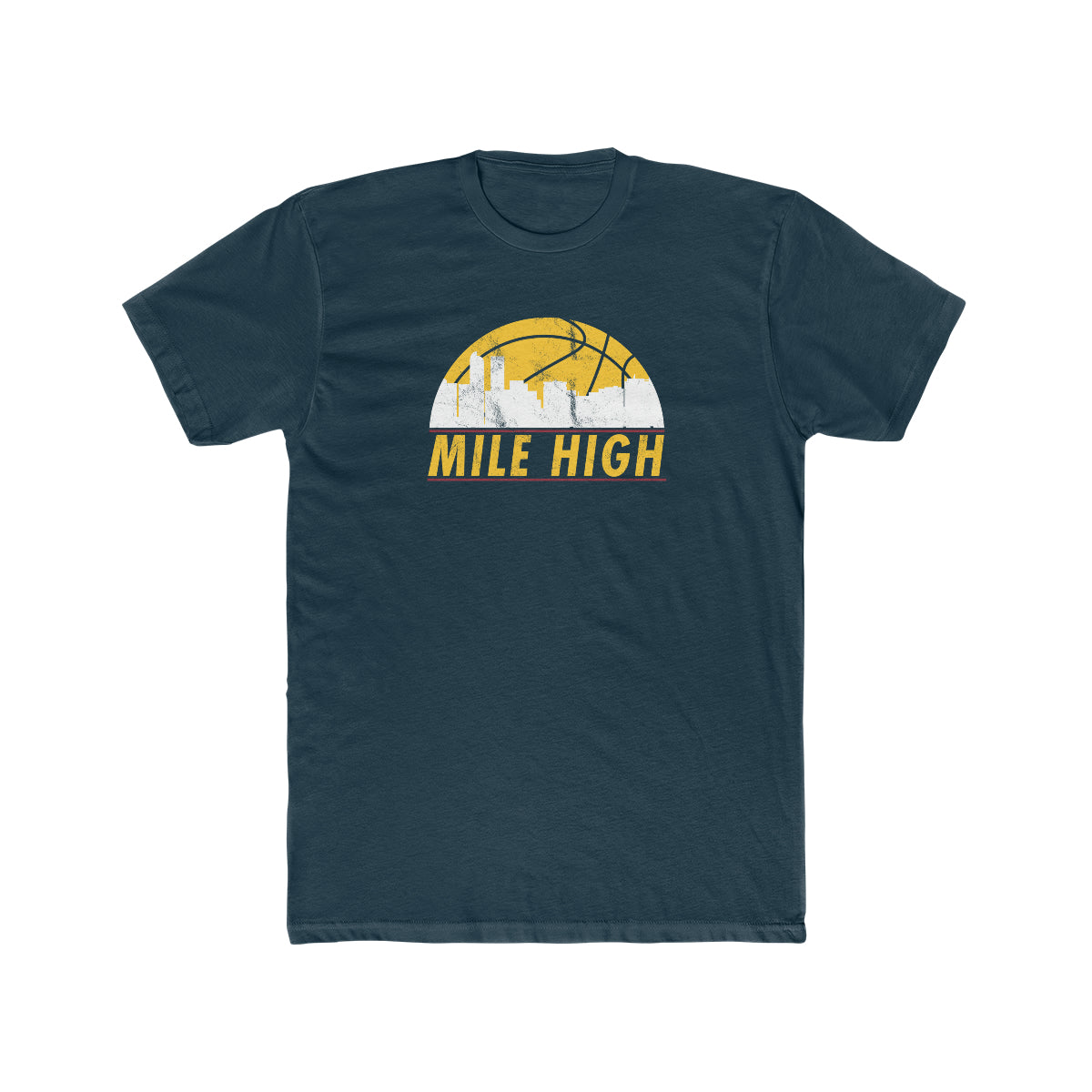 Denver Nuggets Shirt MILE HIGH Basketball Skyline UNISEX Cotton Crew Tee