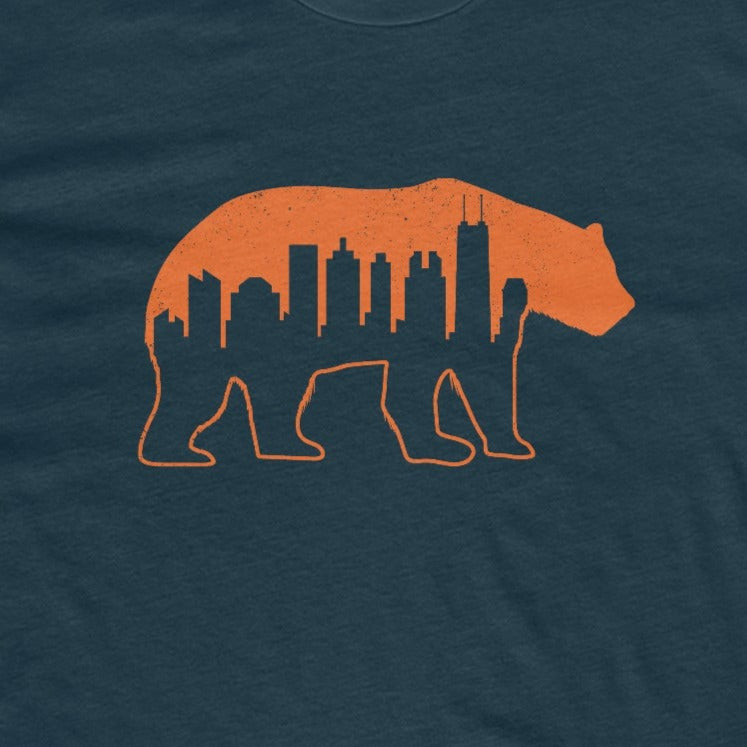 Chicago Bears Skyline Unisex Men's Women's Cotton Crew Tee