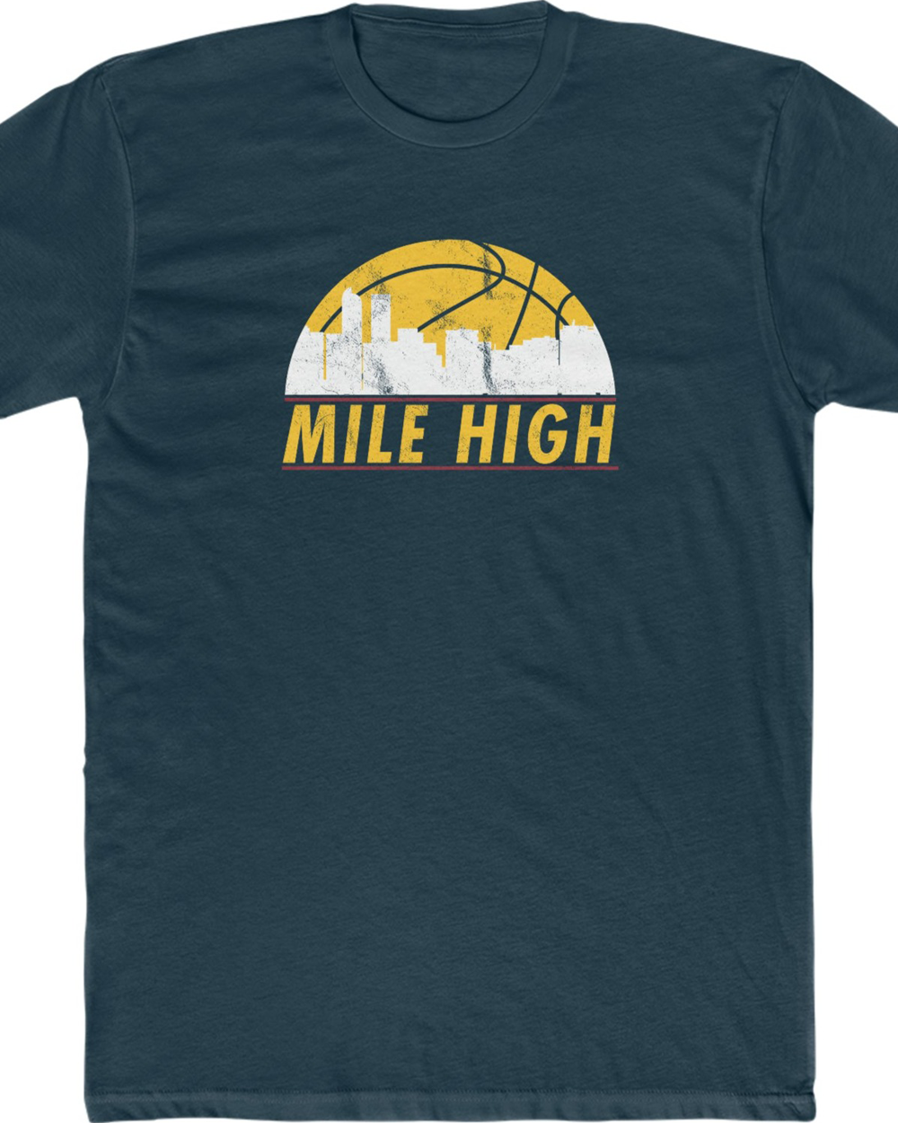 Denver Nuggets Shirt MILE HIGH Basketball Skyline UNISEX Cotton Crew Tee