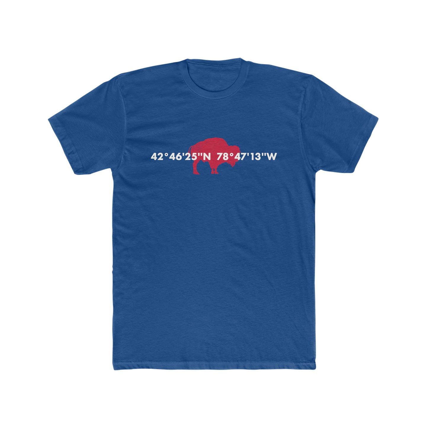 Buffalo Football Mafia Stadium Latitude Longitude Men's Cotton Crew Tee