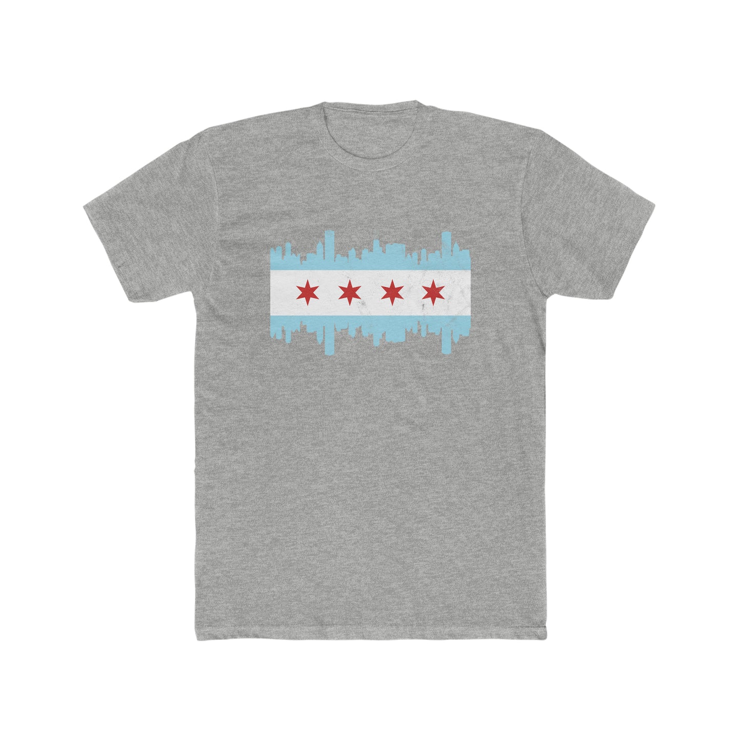 Chicago Double Skyline Flag Men's Cotton Crew Tee