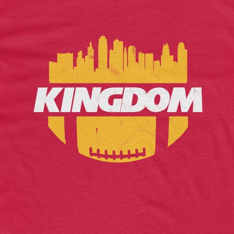 Kansas City Chiefs Kingdom Football Shirt Arrowhead Stripes Men's Cotton Crew Tee