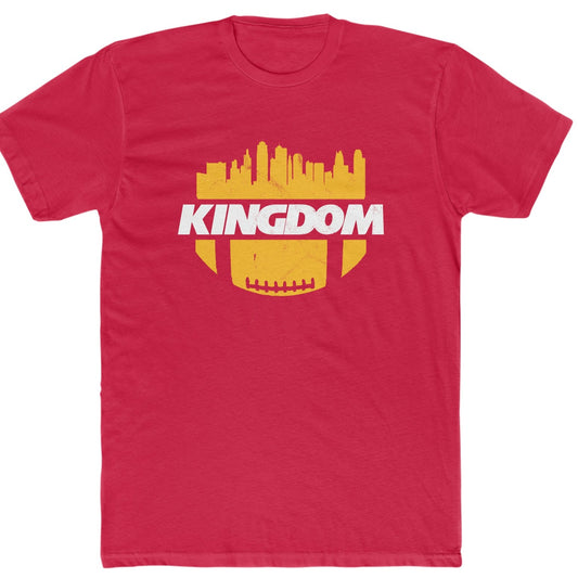 Kansas City Chiefs Kingdom Football Shirt Arrowhead Stripes Men's Cotton Crew Tee