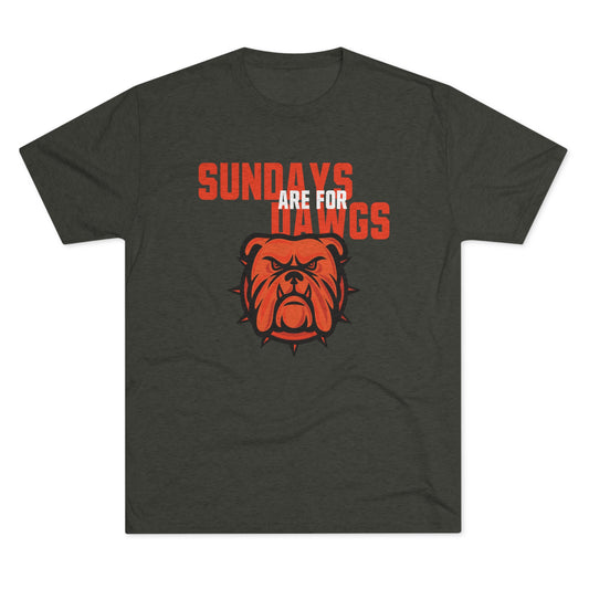Cleveland Football Dawg Pound Sundays are for Dawgs Brown Unisex Tri-Blend Crew Tee
