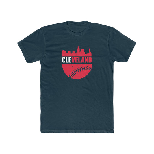 Cleveland Indians Guardians City Skyline Baseball Fan Unisex Cotton Crew T-Shirt